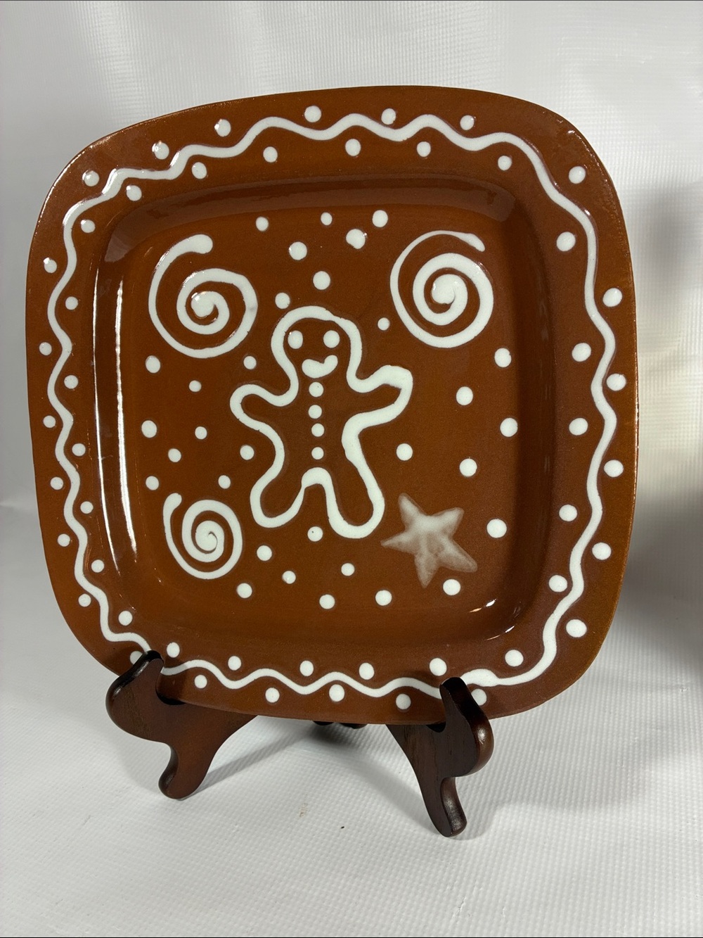 Ciao Italia by Bellini Brown Gingerbread Ceramic Holiday Cookie Plate